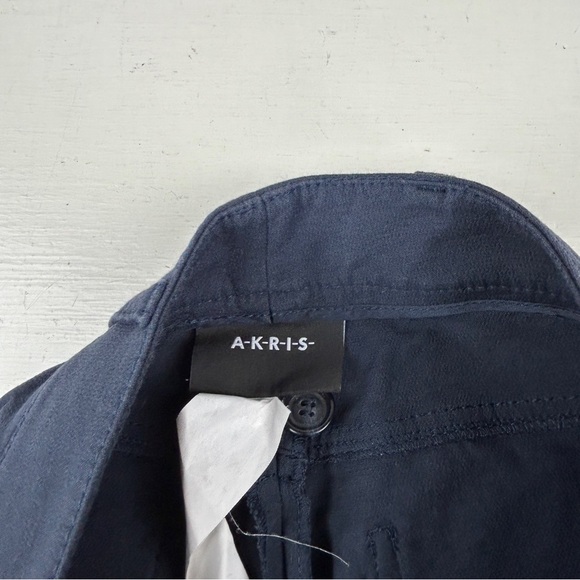 Akris Punto Pants Women Size 6 Blue Straight Ankle Trousers Career Cotton Chino - Picture 4 of 8